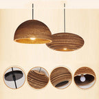 Contemporary Retro Paper Elliptic Spherical Bell Trapezoid Semicircle Polygonal 1-light Pendant Light for Dining Room BulbSquare