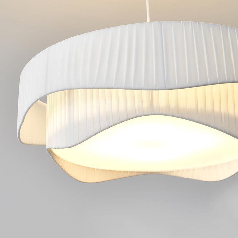 Contemporary Scandinavian Round Iron Acrylic Fabric 4/5 Light Pendant Light for Living Room BulbSquare