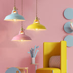 Modern Minimalist Macaroon Iron 1-light Pendant Light BulbSquare