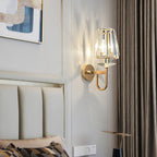 Modern Luxury Metal Iron Stainless Steel Crystal Ball Cylinder 1-Light Wall Sconce Lamp For Bedside Lumendat