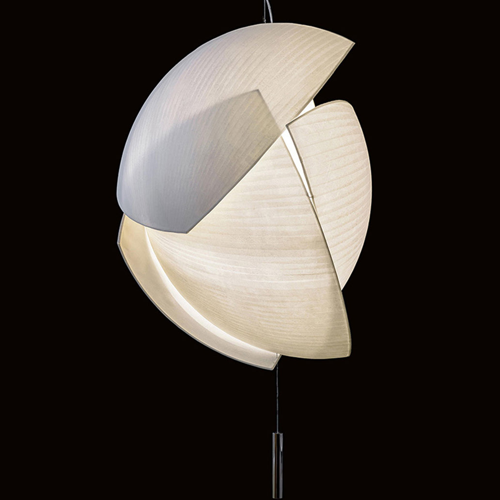Contemporary Scandinavian Irregular Sail Fabric 3-light Pendant Light for Living Room