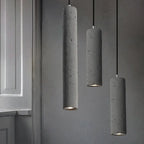 Contemporary Industrial Cylindrical Rough Texture Cement 1-light Pendant Light for Living Room Lumendat