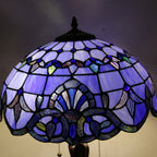 Tiffany Mediterranean Stained Glass Cone Pull Cord 2-Light Table Lamp Lumendat
