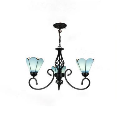 European Creative Tiffany Glass 3/5/6/8 Lights Chandelier BulbSquare