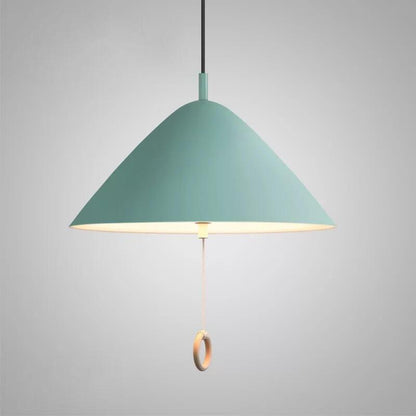 Modern Macarons Tapered Metal 1-light Pendant Lighting with Pull Ring