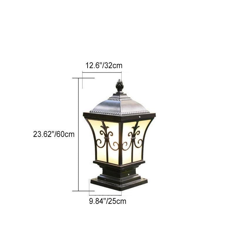 Modern Vintage Waterproof Patio Solar Outdoor Column Head Light Lumendat