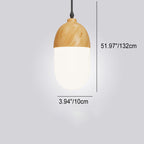 Japanese Wood Grain Round Oval Iron 1-light Pendant Light BulbSquare