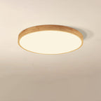 Nordic Solid Wood Round Ultra-thin LED Flush Mount Ceiling Light BulbSquare