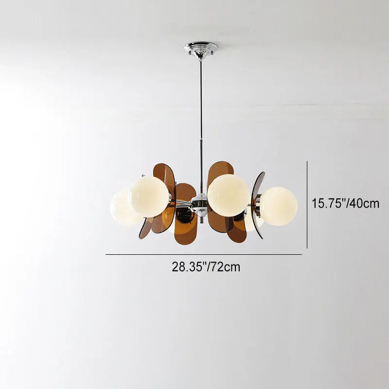 Modern Mid-century Acrylic Magic Bean Glass Shade 3/5/6/8-light Chandelier for Living Room BulbSquare