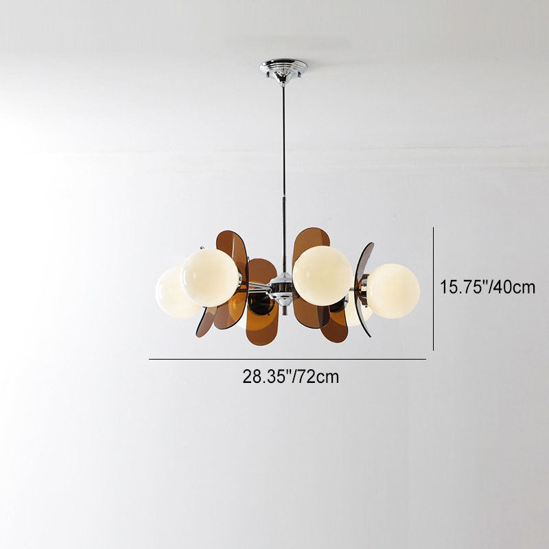 Modern Mid-century Acrylic Magic Bean Glass Shade 3/5/6/8-light Chandelier for Living Room