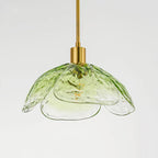 Modern Minimalist Flower-shaped Petal Iron Glass 1-light Pendant Light for Living Room BulbSquare
