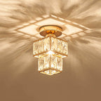 Modern European Crystal 1-light Semi-flush Mount Ceiling Light