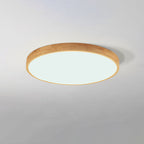 Nordic Solid Wood Round Ultra-thin LED Flush Mount Ceiling Light BulbSquare