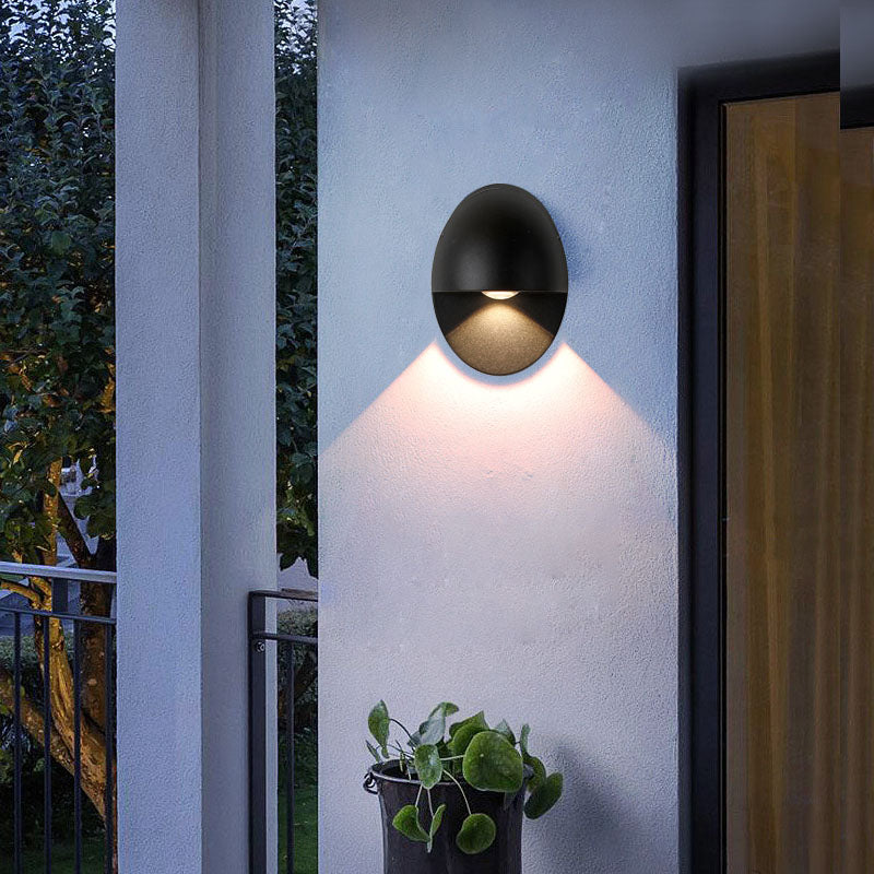 Modern Minimalist Oval Shape Aluminum Outdoor Waterproof LED Wall Sconce Lamp for Outdoor Patio Lumendat