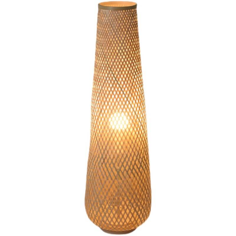Modern Bamboo Weaving Column 1-Light LED Standing Floor Lamp Lumendat
