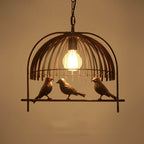 Vintage Creative Iron Birdcage 1-light Pendant Light BulbSquare