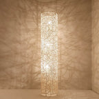 Minimalist Rattan Weaving Column Shaped 3-Light Standing Floor Lamp Lumendat