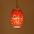 Vintage Wine Barrel Resin 1-light Pendant Light Lumendat