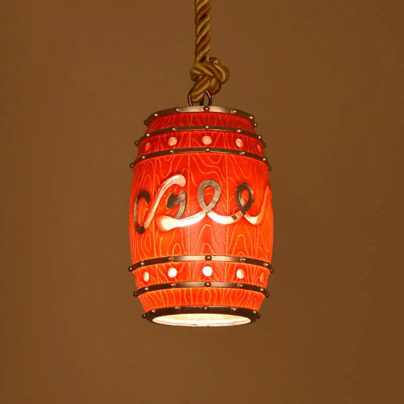 Vintage Wine Barrel Resin 1-light Pendant Light Lumendat