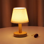 Vintage Linen Drum Shade 1-Light LED Table Lamp Lumendat