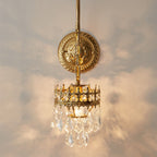 Vintage Luxury Crystal Crown 1-Light  Wall Sconce Lamp