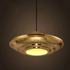 Industrial Vintage Iron Flying Saucer 1-light Pendant Light BulbSquare