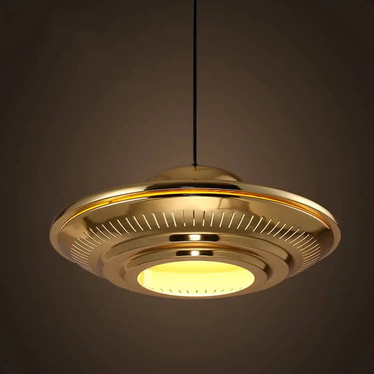 Industrial Vintage Iron Flying Saucer 1-light Pendant Light BulbSquare
