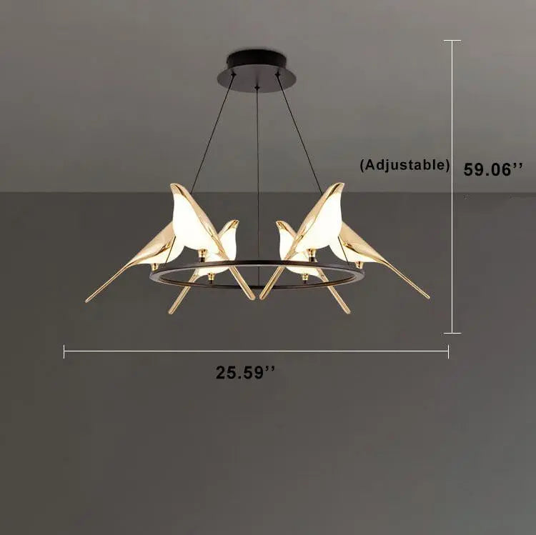 Nordic Creative Bird Shaped Acrylic LED 1/3/6 Light Chandelier Lumendat
