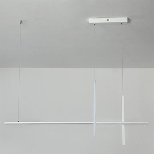 Modern Minimalist LED Linear Chandelier – Black & White, Adjustable Length