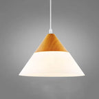 Nordic Wood Grain Glass Cone Shaped 1-light Pendant Light Lumendat