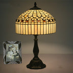 European Tiffany Yellow Baroque Glass 1-Light Table Lamp Lumendat
