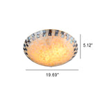 Tiffany Mediterranean Mosaic Shell Round LED Flush Mount Ceiling Light