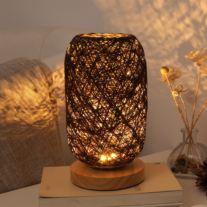 Creative Twine Rattan Ball LED Dimmable Decorative Night Light Table Lamp Lumendat