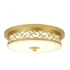 Vintage Circle Patterned Edge Iron 1-light LED Flush Mount Ceiling Light BulbSquare