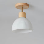 Nordic Glass Half Round 1-light Semi-flush Mount Ceiling Light BulbSquare