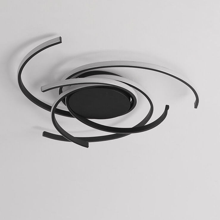 Minimalist Creative Circle Strip Aluminum Semi-flush Mount Ceiling Light