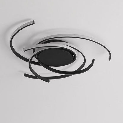 Minimalist Creative Circle Strip Aluminum Semi-flush Mount Ceiling Light