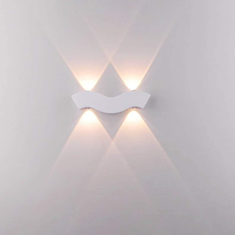 Modern Aluminum Wave LED Waterproof Outdoor Wall Sconce Lamp Lumendat