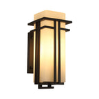 Modern Glass Square Iron 1-Light Waterproof Outdoor Wall Sconce Lamp Lumendat