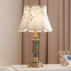 Round Fabric Resin Base Classical 1-Light Table Lamp Lumendat