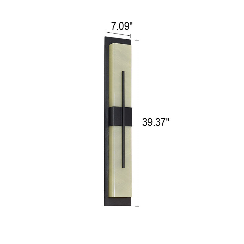 Outdoor Minimalist Rectangular Stainless Steel Acrylic LED Waterproof Wall Sconce Lamp Lumendat