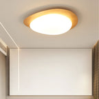 Nordic Iron Wood Grain Pebble LED Flush Mount Ceiling Light Lumendat