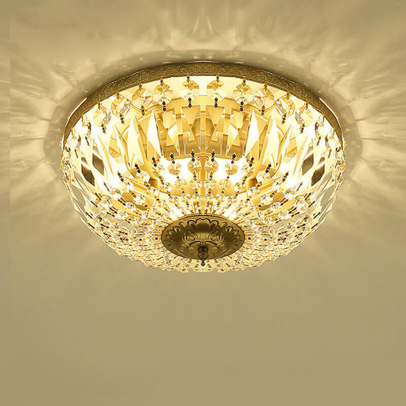 Vintage Round Crystal 4/6 Light Flush Mount Ceiling Light Lumendat