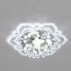 Modern Crystal Flower Shape LED Flush Mount Ceiling Light BulbSquare