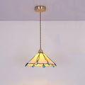 Vintage Tiffany Stained Glass Umbrella Shape 1-light Pendant Light BulbSquare