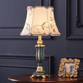 Round Fabric Resin Base Classical 1-Light Table Lamp Lumendat