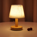 Vintage Linen Drum Shade 1-Light LED Table Lamp Lumendat