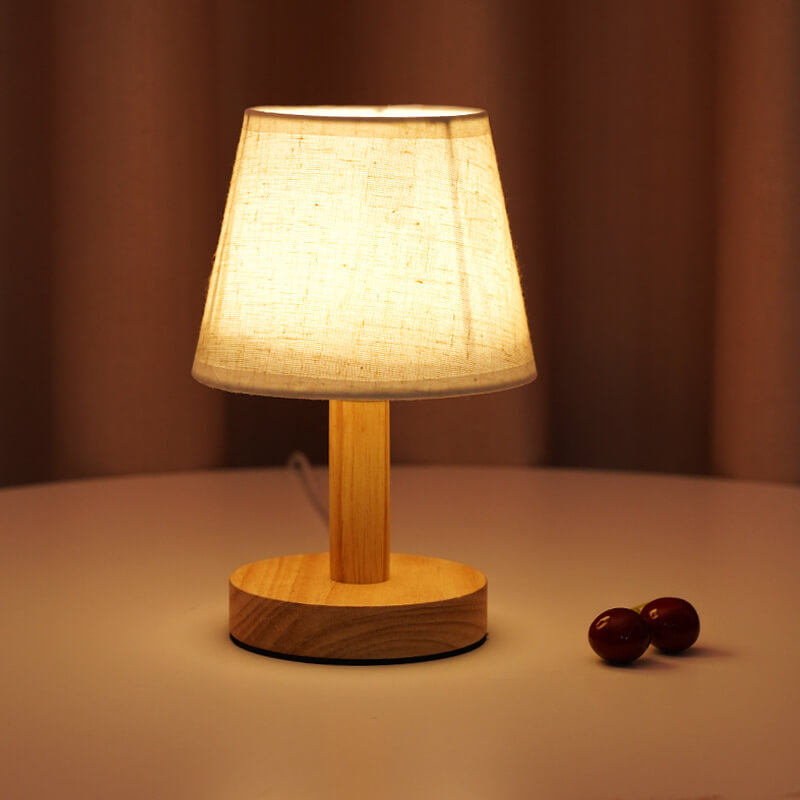 Vintage Linen Drum Shade 1-Light LED Table Lamp Lumendat