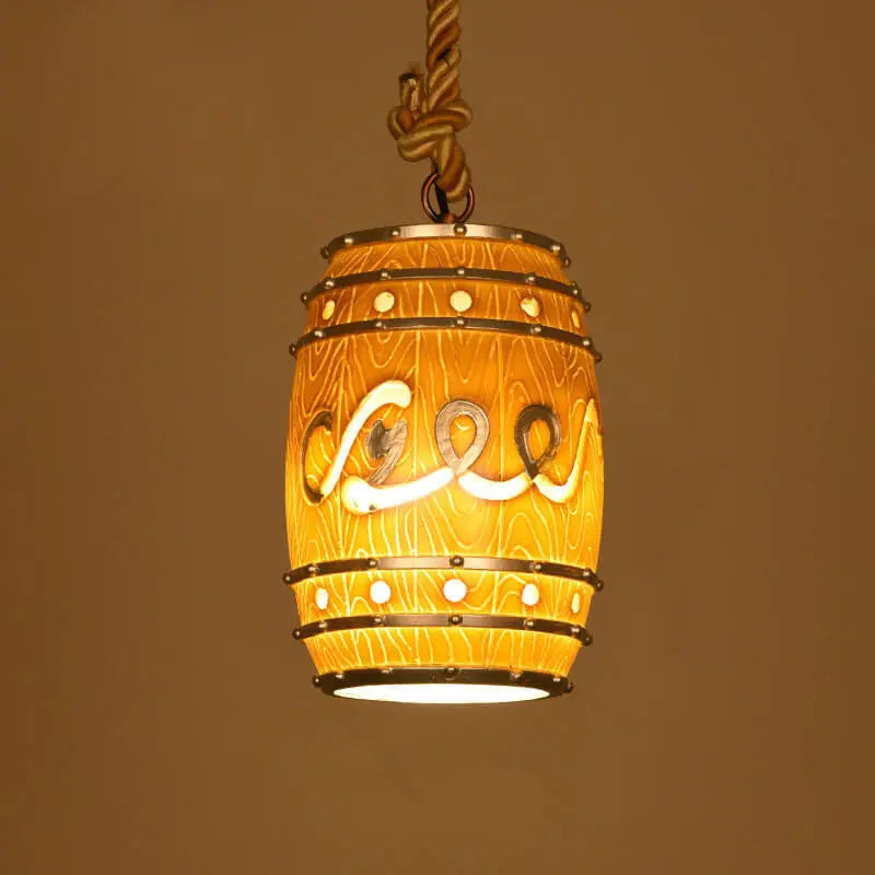 Vintage Wine Barrel Resin 1-light Pendant Light Lumendat