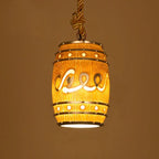Vintage Wine Barrel Resin 1-light Pendant Light Lumendat